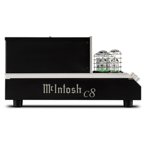 MCINTOSH C8 – AUKŠTOS KLASĖS 2 KANALŲ LEMPINIS PRADINIS STIPRINTUVAS. 5 ANALOGINIAI ĮĖJIMAI (1 BALANSINIS, 2 NEBALSANSINIAI, 2 FONINIAI).  DAŽNIŲ JUOSTA: +0, -0,5 DB NUO 10 HZ IKI 100 000 HZ. 