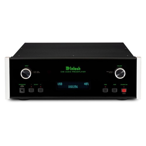 MCINTOSH C49 – AUKŠTOS KLASĖS 2 KANALŲ PRADINIS STIPRINTUVAS. GALIA: 12 V (BALANSUOTAS IŠĖJIMAS), 6 V (NEBALSANSUOTAS IŠĖJIMAS).  DAŽNIŲ JUOSTA: +0, -0,5 DB NUO 10 HZ IKI 100 000 HZ. 