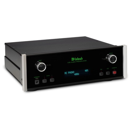 MCINTOSH C49 – AUKŠTOS KLASĖS 2 KANALŲ PRADINIS STIPRINTUVAS. GALIA: 12 V (BALANSUOTAS IŠĖJIMAS), 6 V (NEBALSANSUOTAS IŠĖJIMAS).  DAŽNIŲ JUOSTA: +0, -0,5 DB NUO 10 HZ IKI 100 000 HZ. 