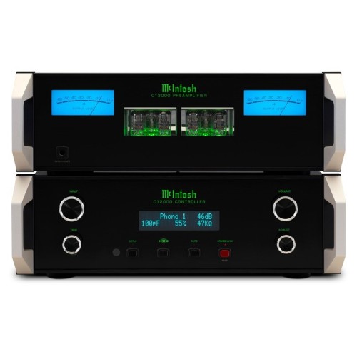 MCINTOSH C12000 – AUKŠTOS KLASĖS DVIEJŲ DALIŲ LEMPINIS PRADINIS STIPRINTUVAS. IŠĖJIMO ĮTAMPA:  12 V (BALANSUOTAS IŠĖJIMAS).  6 V (NEBALSANSUOTAS IŠĖJIMAS).  DAŽNIŲ JUOSTA: +0, -0,5 DB NUO 10 HZ IKI 100 000 HZ. 
