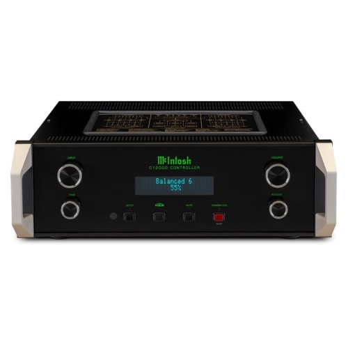 MCINTOSH C12000 – AUKŠTOS KLASĖS DVIEJŲ DALIŲ LEMPINIS PRADINIS STIPRINTUVAS. IŠĖJIMO ĮTAMPA:  12 V (BALANSUOTAS IŠĖJIMAS).  6 V (NEBALSANSUOTAS IŠĖJIMAS).  DAŽNIŲ JUOSTA: +0, -0,5 DB NUO 10 HZ IKI 100 000 HZ. 