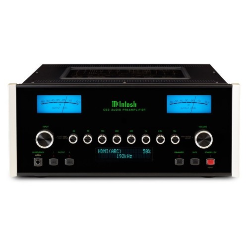 MCINTOSH C53 – AUKŠTOS KLASĖS 2 KANALŲ PRADINIS STIPRINTUVAS. GALIA: 12 V (BALANSUOTAS IŠĖJIMAS), 6 V (NEBALSANSUOTAS IŠĖJIMAS).  DAŽNIŲ JUOSTA: +0, -0,5 DB NUO 10 HZ IKI 100 000 HZ. 
