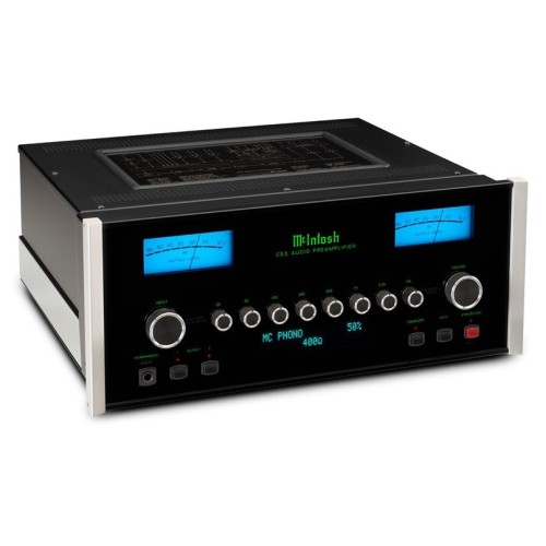 MCINTOSH C53 – AUKŠTOS KLASĖS 2 KANALŲ PRADINIS STIPRINTUVAS. GALIA: 12 V (BALANSUOTAS IŠĖJIMAS), 6 V (NEBALSANSUOTAS IŠĖJIMAS).  DAŽNIŲ JUOSTA: +0, -0,5 DB NUO 10 HZ IKI 100 000 HZ. 