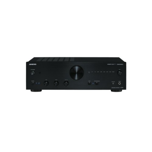 ONKYO A-9050 2.1 STEREO GARSO STIPRINTUVAS 2X75W SU WOLFSON 192 KHZ/24-BIT INTEGRUOTI DAC 