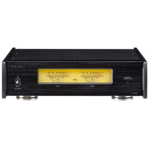 TEAC AP-505 - AUKŠTOS KLASĖS STEREO GALIOS STIPRINTUVAS,  GALIA:  130 W + 130 W (4 Ω, 1 KHZ, JEITA).  90 W + 90 W (8 Ω, 1 KHZ, JEITA).  250 W (8 Ω, BTL REŽIMU) 