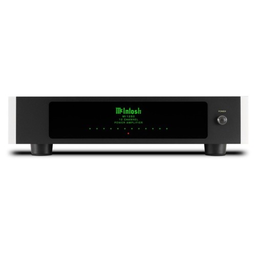 MCINTOSH MI1250 – AUKŠTOS KLASĖS 12 KANALŲ GALIOS STIPRINTUVAS, SKIRTAS MULTIZONINĖMS IR NAMŲ GARSO SISTEMOMS. GALIA: 50 W VIENAM KANALUI PRIE 8 OMŲ, 90 W VIENAM KANALUI PRIE 4 OMŲ..  DAŽNIŲ JUOSTA: +0, -0,5 DB NUO 20 HZ IKI 20 000 HZ. 
