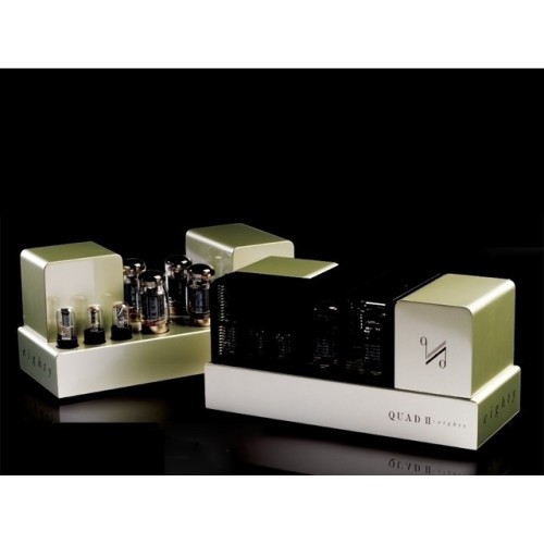QUAD II-EIGHTY GALIOS STIPRINTUVAS 2 X 80W A KLASĖS STEREO GALIOS STIPRINTUVAS (MONOBLOKAI) LEMPOS: 4 X KT88, 2 X 6SH7, 5U4G 