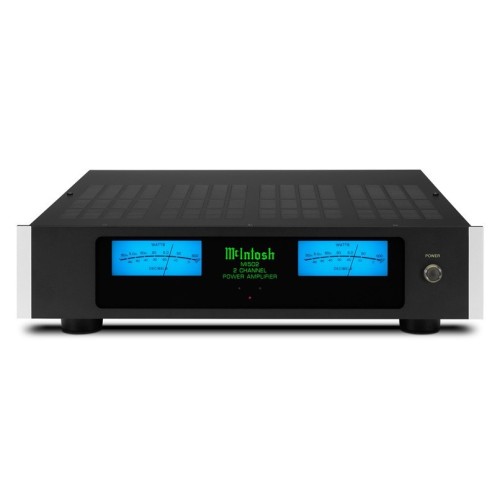 MCINTOSH MI502 – AUKŠTOS KLASĖS 2 KANALŲ GALIOS STIPRINTUVAS. GALIA: 500 W VIENAM KANALUI PRIE 8 OMŲ, 800 W VIENAM KANALUI PRIE 4 OMŲ. DAŽNIŲ JUOSTA: +0, -3 DB NUO 20 HZ IKI 20 000 HZ. 