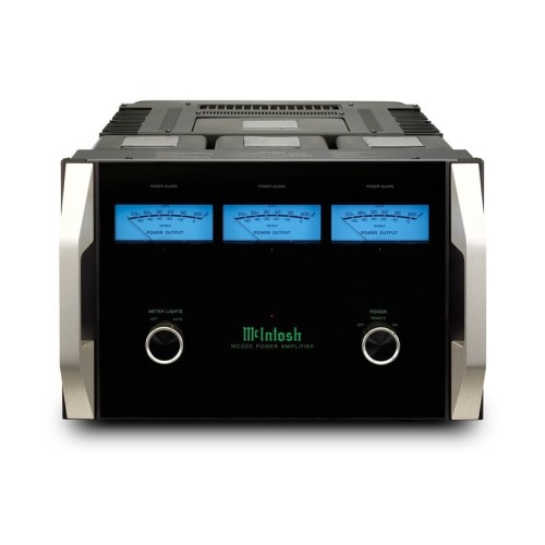 MCINTOSH MC303 – AUKŠTOS KLASĖS 3 KANALŲ GALIOS STIPRINTUVAS. GALIA: 300 W VIENAM KANALUI PRIE 2, 4 ARBA 8 OMŲ APKROVOS. DAŽNIŲ JUOSTA: +0, -0,25 DB NUO 20 HZ IKI 20 000 HZ. 