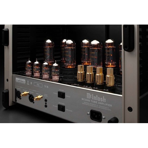 MCINTOSH MC3500 – AUKŠTOS KLASĖS MONOFONINIS LEMPINIS GALIOS STIPRINTUVAS. GALIA: 350 W VIENAM KANALUI PRIE 2, 4 ARBA 8 OMŲ APKROVOS. DAŽNIŲ JUOSTA: +0, -0,5 DB NUO 20 HZ IKI 50 000 HZ. 
