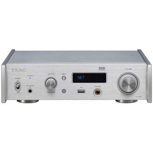 ​TEAC NT-505-X - AUKŠTOS KLASĖS USB DAC IR TINKLO GROTUVAS,  PALAIKOMI FORMATAI:  DSD: IKI DSD512 (22,5 MHZ).  PCM: IKI 768 KHZ / 32 BITŲ 