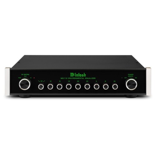 ​MCINTOSH MQ112 – AUKŠTOS KLASĖS 8 JUOSTŲ ANALOGINIS EKVALAIZERIS SU TILT VALDYMU. DAŽNIŲ DIAPAZONAS: +0, -0,5 DB NUO 20 HZ IKI 20 KHZ; +0, -1 DB NUO 10 HZ IKI 100 KHZ. SIGNALO IR TRIUKŠMO SANTYKIS: 115 DB (ŽEMIAU NOMINALIOS IŠVESTIES). 