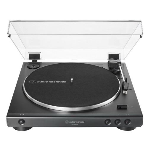 AUDIO-TECHNICA AT-LP60XUSB AUTOMATINIS PATEFONAS SU DIRŽINE PAVARA GREIČIAI 33-1/3 APS/MIN, 45 APS/MIN. S/N DAŽNIS: >50 DB (DIN-B)  