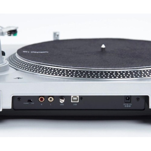 AUDIO-TECHNICA AT-LP120XUSB PATEFONAS   PROFESIONALUS DIRECT-DRIVE PLOKŠTELIŲ GROTUVAS 3 GREIČIAI 33-1/3 RPM, 45 RPM, 78 RPM DC MOTORAS INTEGRUOTAS FONOKOREKTORIUS 