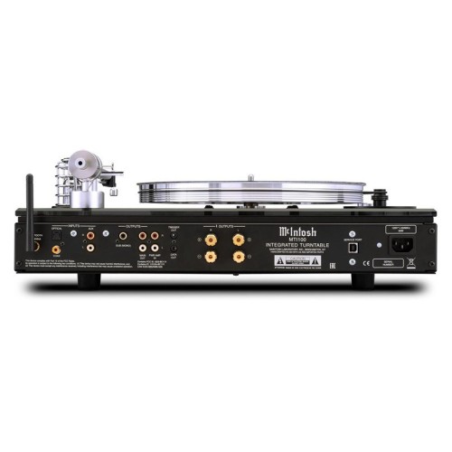 MCINTOSH MTI100 – PATEFONAS SU INTEGRUOTU AB-KLASĖS STIPRINTUVU, DAC IR BLUETOOTH. GALINGUMAS: 50 W PER KANALĄ Į 8 OMUS; 80 W PER KANALĄ Į 4 OMUS .DAŽNIŲ DIAPAZONAS: 20 HZ – 20 KHZ (+0, -0,7 DB). 