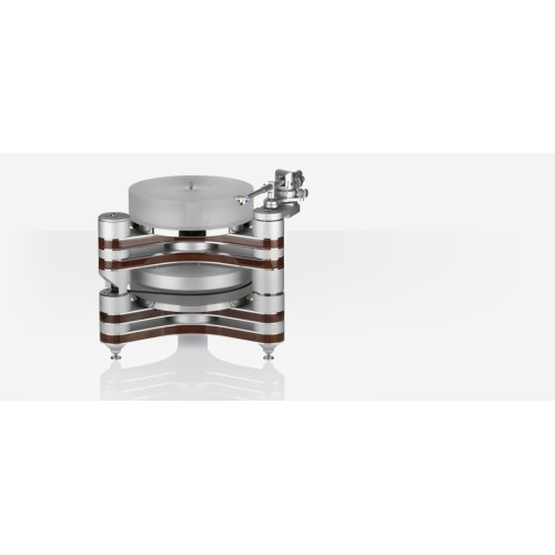 CLEARAUDIO MASTER INNOVATION – AUKŠČIAUSIOS KLASĖS PATEFONAS SU KETURIŲ SLUOKSNIŲ KONSTRUKCIJA IŠ PANZERHOLZ IR ALIUMINIO, CMB KERAMINIU MAGNETINIU GUOLIU IR OPTINIU GREIČIO KONTROLĖS (OSC) JUTIKLIU. 
