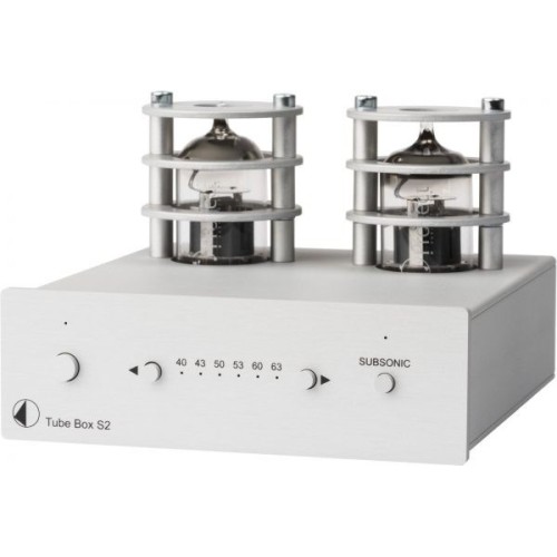 PRO-JECT TUBE BOX S2 PRADINIS PHONO STIPRINTUVAS TŪBOS 2X ECC83, THD <0.02% PRIE 40 DB, GALIOS SUVAROTJIMAS 470 MA DC, <1W 