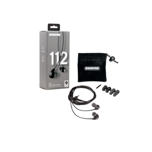 SHURE SE112-GR IN-EAR TIPO AUSINĖS SU IŠORINIŲ GARSŲ SLOPINIMO FUNKCIJA DAŽNIŲ JUOSTA: 25 - 17,000 HZ, JAUTRUMAS: 105 DB, VARŽA: 16 OMAI 