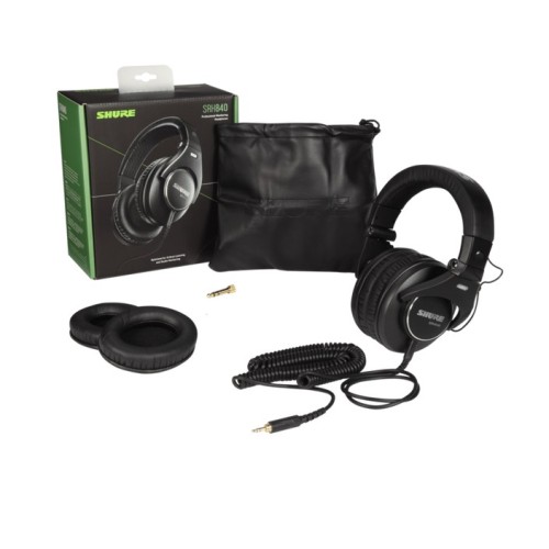 SHURE SRH840 PROFESIONALIOS MONITORINĖS ON-EAR TIPO AUSINĖS DAŽNIŲ JUOSTA: 5 - 25,000 HZ, JAUTRUMAS: 102 DB, VARŽA: 44 OMAI 