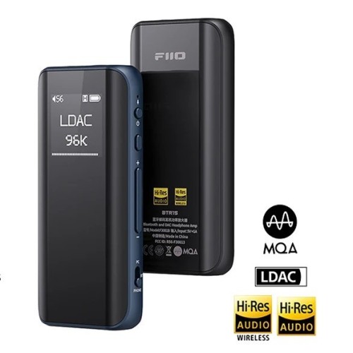 FIIO BTR15 NAUJAS 2024 MODELIS NEŠIOJAMAS AUKŠTO NAŠUMO BLUETOOTH 5.1 IMTUVAS IR AUSINIŲ STIPRINTUVAS DAC: ES9219MQ X 2 