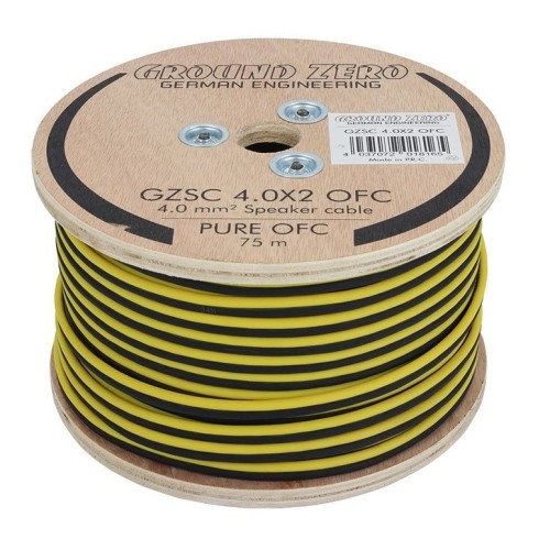 GROUND ZERO GZSC 4.0X2 OFC 2X4.00 MM GARSIAKALBIO LAIDAS (KAINA UŽ METRĄ) OFC - VARIS 75M / 246FT ANT MEDINĖS RITĖS OD 4,5+4,5MM 