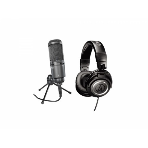 AUDIO-TECHNICA PODCAST SET LITE KOMPLEKTAS AUDIO- TECHNICA ATH M20X AUSINĖS BEI AUDIO-TECHNICA AT 2020 USB + MIKROFONAS 