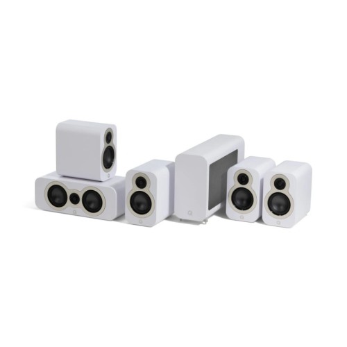 Q ACOUSTICS 3010C 5.1 CINEMA PACK – PILNAS 5.1 NAMŲ KINO KOLONĖLIŲ SISTEMA, SUDARYTA IŠ Q ACOUSTICS 3000C SERIJOS (PASYVIŲ LENTYNINIŲ / CENTRINĖS KOLONĖLĖS) + AKTYVAUS SUBWOOFERIO. 