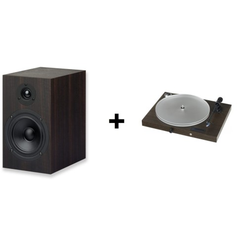 KOMPLEKTAS PRO-JECT JUKE BOX S2 PATEFONAS BEI PRO-JECT SPEAKER BOX 5 S2 2-JŲ JUOSTŲ MONITORINĖ KOLONĖLĖ 