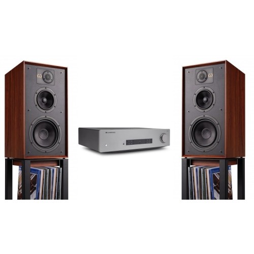 STEREO KOMPLEKTAS CAMBRIDGE AUDIO CXA81 INTEGRUOTAS STEREO STIPRINTUVAS + WHARFEDALE LINTON HERITAGE ŽEMŲ DAŽNIŲ KEVLAR® GARSIAKALBIAI 