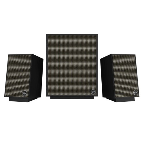 KLIPSCH PROMEDIA HERITAGE 2.1, MULTIMEDINĖ GARSIAKALBIŲ SISTEMA MAKS.REKOMENDUOJAMA STIPRINTUVO GALIA: 220W, DAŽNIŲ JUOSTA: 29 - 20,000 HZ, KLIPSCH TRACTRIX® TECHNOLOGIJA 