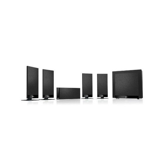 KEF T105 NAMŲ KINO GARSO SISTEMA T101 IR T301 BEI T2 ŽEMŲ DAŽNIŲ KOLONĖLĖ GARSIAKALBIAI, JUODOS SPALVOS 