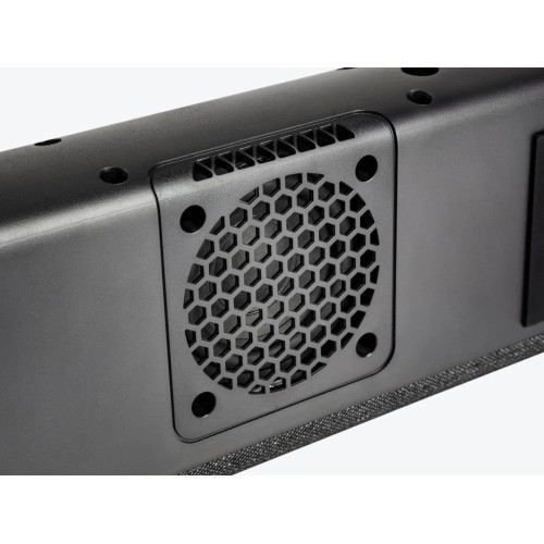 DENON DHT-S217 –  KOMPAKTIŠKAS 2.1 KANALO GARSO JUOSTOS ĮRENGINYS SU INTEGRUOTAIS ŽEMADAŽNIAIS GARSIAKALBIAIS IR DOLBY ATMOS PALAIKYMU. GALIA: 120 W MAKSIMALI IŠĖJIMO GALIA. 