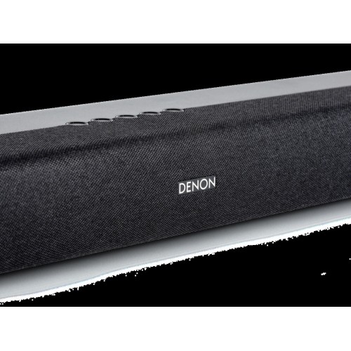 DENON DHT-S218 –  KOMPAKTIŠKAS 2.1 KANALO GARSO JUOSTOS ĮRENGINYS SU INTEGRUOTAIS ŽEMADAŽNIAIS GARSIAKALBIAIS IR DOLBY ATMOS PALAIKYMU. GALIA: 120 W MAKSIMALI IŠĖJIMO GALIA. 