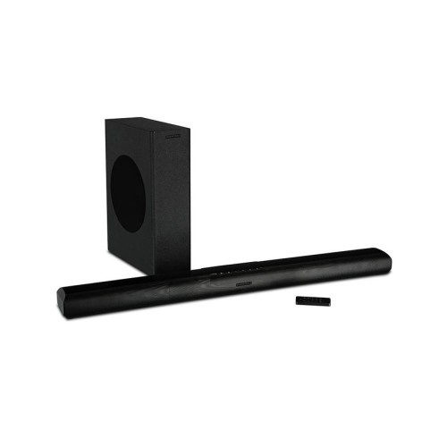 WHARFEDALE VISTA 200S, SOUNDBARAS IR ŽEMŲ DAŽNIŲ GARSO KOLONĖLĖ GALIA: 2 X 30W, DAŽNIŲ JUOSTA: 40HZ – 20KHZ, SĄSAJOS: 3.5MM / RCA / COAXIAL / OPTICAL / HDMI ARC CONNECTIVITY / BT 4.2 