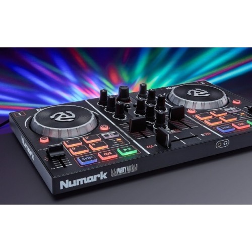 NUMARK PARTYMIX DJ KONTROLERIS SU ŠVIESOS EFEKTAIS AUSINIŲ JUNGTIS, PARTY DJ VALDYMO SISTEMA, PROGRAMINĖ  ĮRANGA PRIDEDAMA PRIE PRODUKTO 