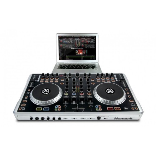 NUMARK N4 4-KANALŲ DJ KONTROLERIS SU MIKŠERIU DAŽNIŲ JUOSTA: 20 HZ - 20 KHZ (+/- 1.5 DB) XLR, RCA 