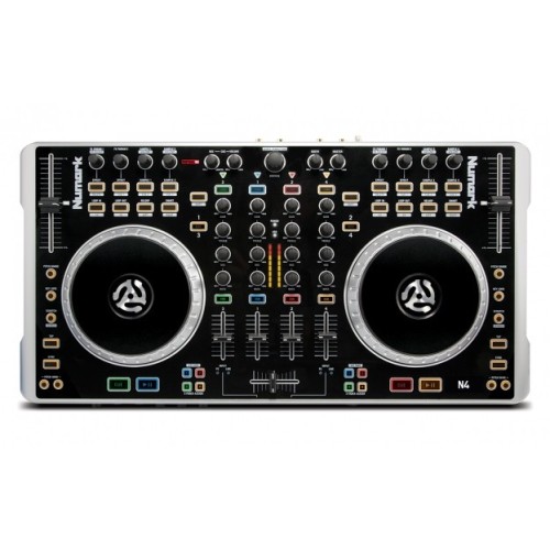 NUMARK N4 4-KANALŲ DJ KONTROLERIS SU MIKŠERIU DAŽNIŲ JUOSTA: 20 HZ - 20 KHZ (+/- 1.5 DB) XLR, RCA 