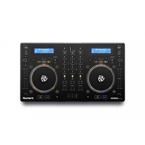 NUMARK MIXDECK EXPRESS PREMIUM LYGIO DJ KONTROLERIS SU USB BEI CD PLAYBACK FUNKCIJA DU CD/MP3 CD GROTUVAI, DVIEJŲ KANALŲ AUDIO MIKŠERIAI 