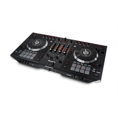 NUMARK NS7II 4- KANALŲ MOTORIZUOTAS DJ KONTROLERIS IR MIKŠERIS 16 MULTI-SPALVŲ PADAI, GALIMYBĖ SUJUNGTI SU CD GROTUVAIS BEI MP3 GROTUVAIS, STRIP SEARCH™ STANDARTAS, SERATO DJ PROGRAMINĖ ĮRANGA 