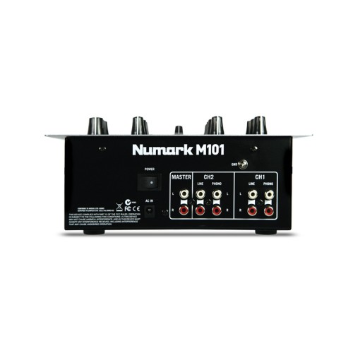 NUMARK M101 2-KANALŲ MIKŠERIS SU ĮMONTUOTU EQ, RCA JUNGTIS 