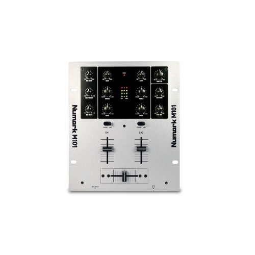 NUMARK M101 2-KANALŲ MIKŠERIS SU ĮMONTUOTU EQ, RCA JUNGTIS 