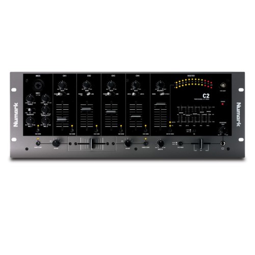 NUMARK C2 4-KANALŲ LENTYNINIS MIKŠERIS SU FIVE-BAND EQ  DAŽNIŲ JUOSTA 20 HZ- 22K HZ, STN DAŽNIS: 96 DB 