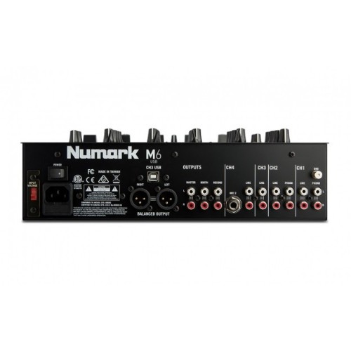 NUMARK M6 USB 4-KANALŲ USB DJ MIKŠERIS SĄSAJĄ SU PC AR MAC, EQ, LED INDIKATORIAI, XLR JUNGTIS 