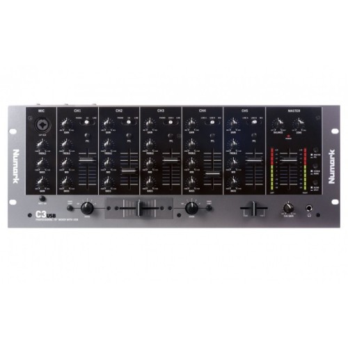NUMARK C3USB 5-KANALŲ MOBILUS LENTYNINIS DJ MIKŠERIS SU USB I/O DAŽNIŲ JUOSTA 20HZ-20KHZ, BASS: +12/-32DB @60HZ SUDERINAMA SU  MAC IR PC 