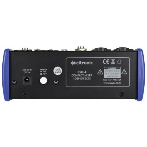 CITRONIC CSD-4, KOMPAKTIŠKAS MIKŠERIS BT / AUX 16 PROGRAMŲ, DSP PALAIKYMAS (24-BIT) 