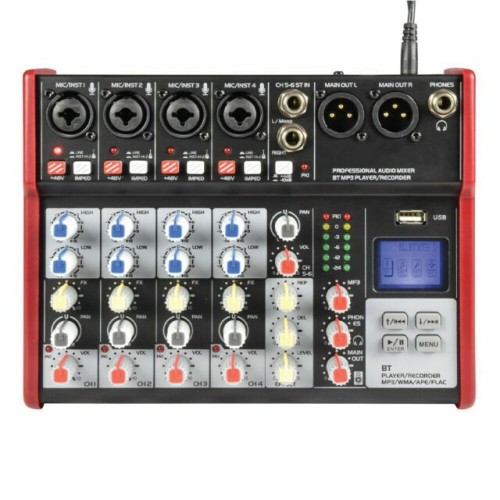 JB SYSTEM LIVE-6 KOMPAKTIŠKAS MIKŠERINIS PULTAS USB/BLUETOOTH/REC + DSP FX 