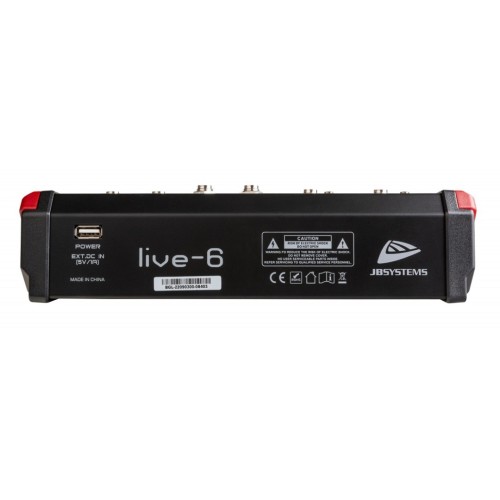 JB SYSTEM LIVE-6 KOMPAKTIŠKAS MIKŠERINIS PULTAS USB/BLUETOOTH/REC + DSP FX 