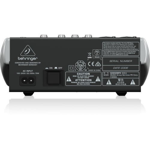 BEHRINGER XENYX QX-602MP3 6 KANALŲ MIKŠERINIS PULTAS, NEMOKAMAS PRISTATYMAS