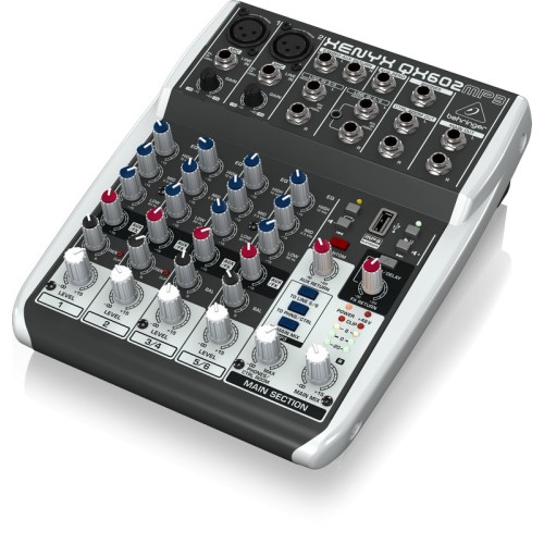 BEHRINGER XENYX QX-602MP3 6 KANALŲ MIKŠERINIS PULTAS, NEMOKAMAS PRISTATYMAS