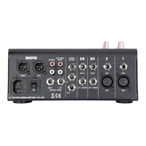 AUDIOPHONY MPX6 MIKŠERINIS PULTAS SU KOMPRESORIUMI, EFEKTAIS IR USB/SD/BT GROTUVU 